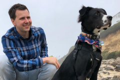 Jimmy and Scout on the beach at Lincoln City