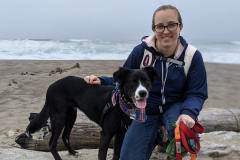 Dana and Scout being silly on the beach