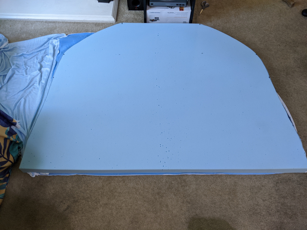 Final cut of the mattress topper